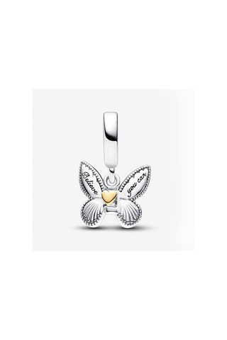 Nur Silver Blue Butterfly Dangle Gümüş Sallantılı Charm Nur-ch00017 Çok Renkli