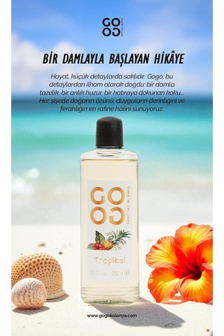 Gogo Tropikal Kolonya 250ml Cam Şişe Amber