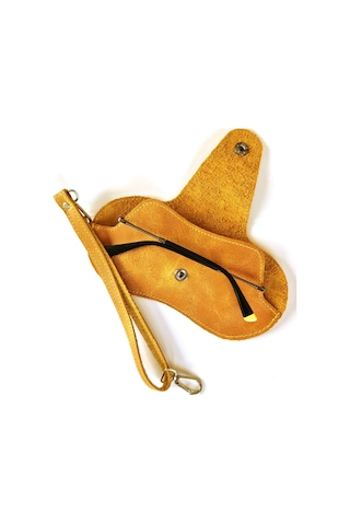 Bouscrab Gerçek Deri Özel Tasarım Gözlük Kılıfı Sarı