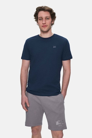 Ucla Harper Lacivert Bisiklet Yaka Nakışlı Standard Fit Erkek Tshirt Lacivert