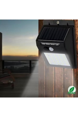 Powermaster Pm-4528 Solar Sensörlü Duvar Tipi 20 Ledli Beyaz Led Aplik