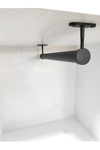 Dolap Askı Borusu Yuvarlak Siyah 55 Cm Siyah