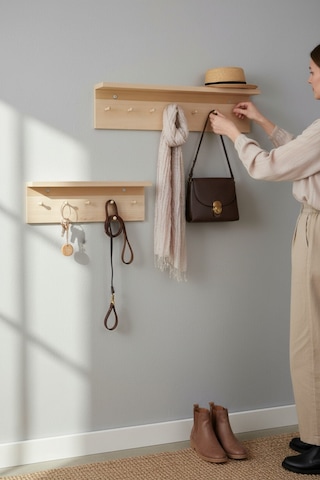 Ahşap Askılık Raflı 70x14 Ve 50x14 Mutfak, Antre, Banyo, Ofis, Mağaza, Çocuk Ve Yatak Odası Meşe