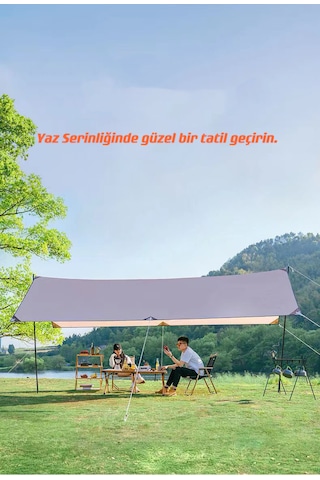 Shufa Glamping 500 300cm Tarp Güneş Ve Rüzgar Koruma Tentesi Bej