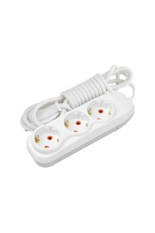 Nilson Flash Beyaz Topraklı 3'Lü Priz 1.5 Metre ve Golyat