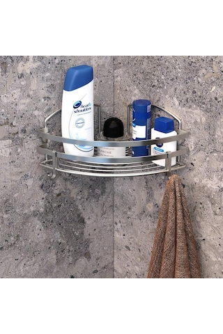 Geseus Banyo Köşe Rafı İnox 304 Kalite Çelik 15 Yıl Garanti-BK081-SS