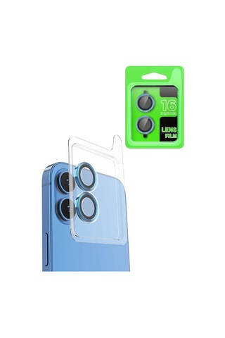Mey İthalat Apple, Uyumlu iPhone 16 Plus Raze Metal Kamera Lens - Lacivert