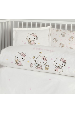 Taç Lisanslı Hello Kitty Cute Baby Pamuk Bebek Nevresim Takımı 000000001000050725