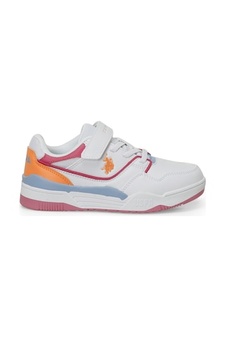 U.s. Polo Assn. Martell Jr 5fx Beyaz Kız Çocuk Sneaker Beyaz-turuncu Beyaz - Turuncu
