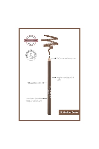 Alix Avien Uzun Süre Kalıcı Belirginleştirici Şekillendirici Kahve Kaş Kalemi Brow Liner 151 Medium Brown