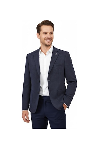 Baglan Erkek Tek Spor Ceket Çift Yırtmaçlı Bgl-st03983 Koyu Lacivert