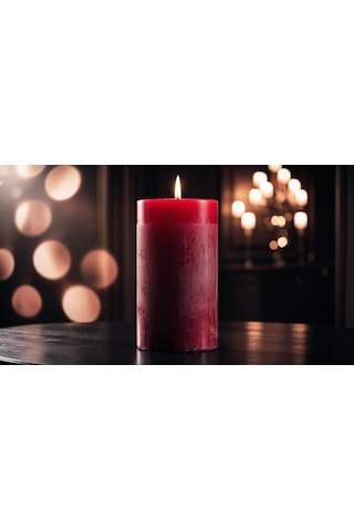 Soya Parafinli Kırmızı 1 Adet 72 Saat Yanma Süreli Çap:7 Cm Boy:10 Silindir Blok Mum Kırmızı Kirmızı