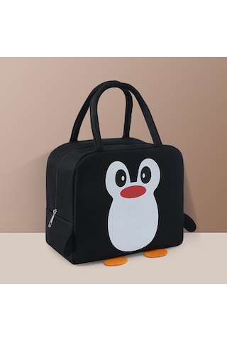 Jian Fan Karikatürlü Yemek Çantası Taşınabiler Is Koruma Kutusu-siyah Siyah