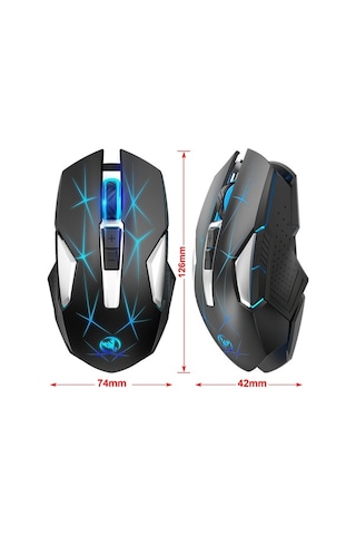 Novahub Usb Kablosuz Hxsj T300 Ergonomik Fare - 3 Dpı Ayarı, 600mah Pil, 7 Tuşlu Optik Mouse Optik