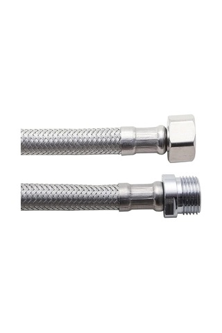 3/8"-3/8''e 40 Cm Paslanmaz Çelik Örgülü Flexible Bağlantı Hortumu 8x12 Dn8 -epdm