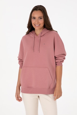U.S. Polo Assn. Kadın Gül Kurusu Şardonlu Kapüşonlu Sweatshırt 50313567-VR221