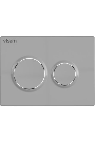 VİSAM OLİMPOS İKİ KADEMELİ MAT KROM GÖMME REZERVUAR KUMANDA PANEL Beyaz