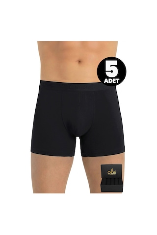 JUST INNER Öts Premium Erkek 5 Li Modal Boxer Modal Hediye Kutulu Ultra Yumuşak Modal Kumaş Esnek Kalıp Ve Kaliteli Esnek Ve Konfor Siyah