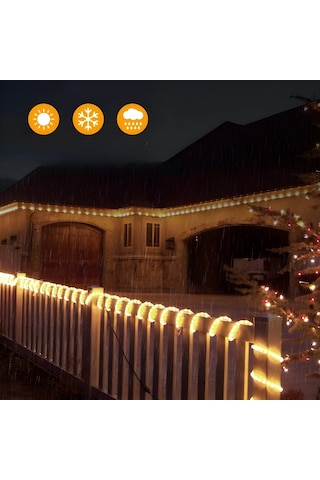 HORTUM ŞERİT LED 220 VOLT  SU GEÇİRMEZ FİŞ DAHİL 5 METRE AMBER