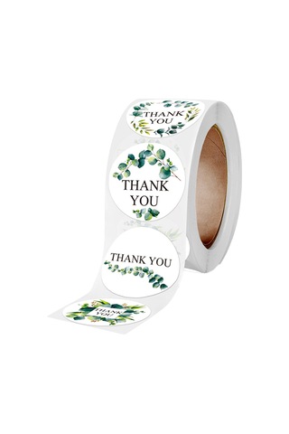 500 Sayım Bitkileri Teşekkür Eden Çıkarmalar Rulo Yuvarlak Hediye Paketleme Çıkartma Sızdırmazlığı Mevcut Kutu İçin Motif Etiketi Yapraklar Motif Etiketi A