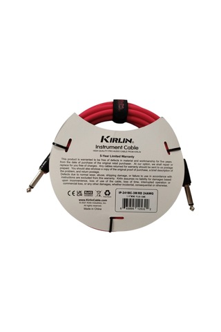 Kirlin Ip-241rd Gitar Kablosu 3 Metre Enstruman Kablosu Kırmızı 24 Awg Pro Audio Cable