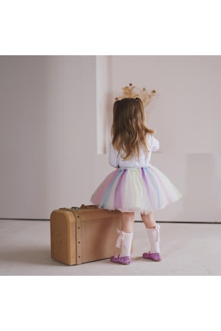 Linola Baby Kids Renkli Sim Baskılı Çocuk Eteği Çok Renkli