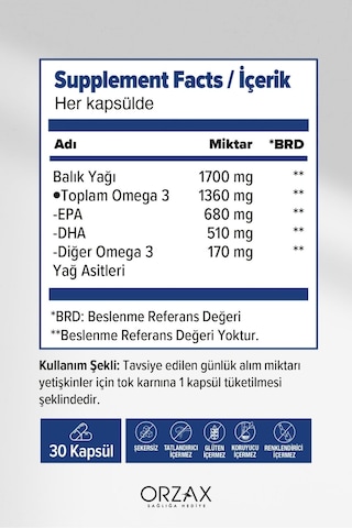 Ocean Ultimate 1700 Mg 30 Kapsül