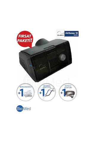 Resmed Airsense 10 Autoset+Nem+Airfit P10+Isıtıcılı Hortum