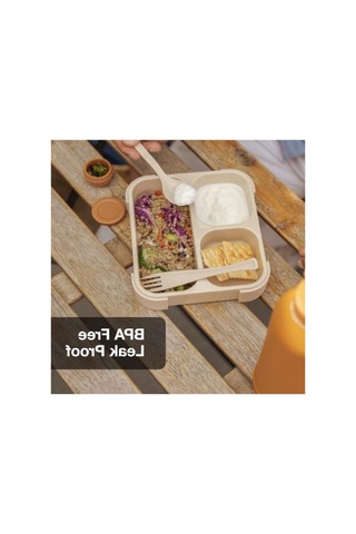 Çatal Ve Kaşıklı Bento Beslenme Kutusu Seti - Caramel