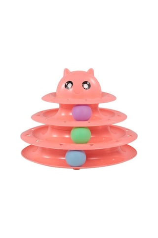 Tower of Tracks Eğlenceli Üç Katlı Kedi Top Oyuncak Seti Çok Renkli