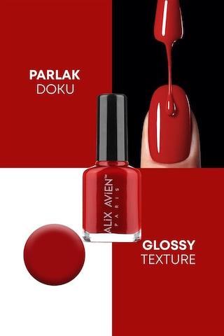 Alix Avien Ateş Kırmızı Oje 56 Yüksek Pigmentli Uzun Süreli Kalıcılık Hızlı Kuruma Nail Lacquer 56