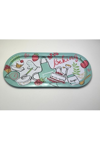 2'li Metal Tepsi Seti Baking Desenli Sku: Smg8690010561923 Açık Mavi
