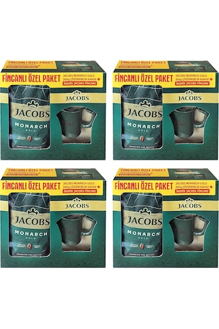 Jacobs Monarch Gold 200 Gr İkonik Jacobs Fincanlı Set X 4 Adet Çözünebilir