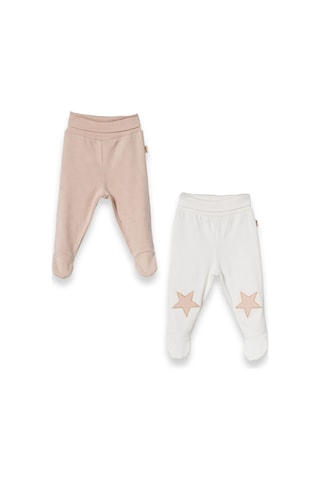 Babycosy Organic Wear %100 Organik Pamuk,patikli Bebek Pantolon,yenidoğan Alt,bebek Ve Yenidoğan Serisi,erkek Bebek Ekru-taş