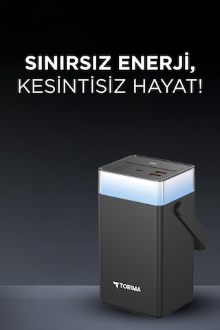 Torima TRM-1061 60.000 mAh Hızlı Şarj Dijital Göstergeli RGB Led Işıklı Powerbank Siyah