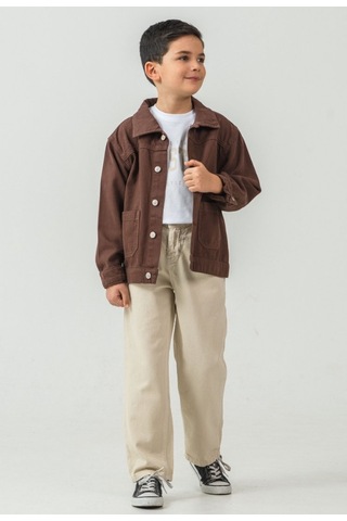 Alg Erkek Çocuk Şık Gabardin 3'lü Set Bir Beden Büyük Önerilir Kiremit