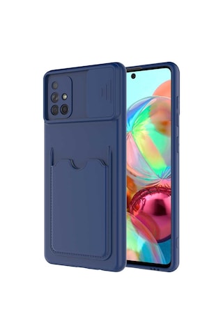 Zore Galaxy Uyumlu A71 Kılıf Msra Kartix Kapak - Lacivert Lacivert