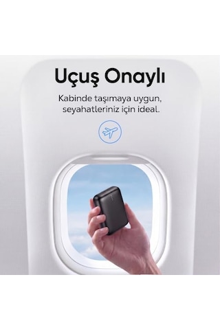 10000mah 22.5w Usb-a + Usb-c Powerbank Taşınabilir Hızlı Şarj Cihazı Siyah Diğer