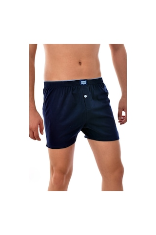 6'Lı Tutku Battal Büyük Beden Boxer Erkek Düğmeli Lacivert