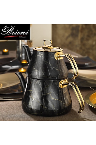 Brioni Marble Siyah Mermer Çaydanlık 2.7 L Siyah