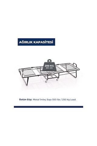 Aksviva İnova Katlanır Metal Tek Kişilik Karyolla