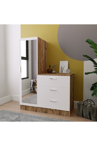 Robinhome Robin Home Alice Aynalı 3 Çekmeceli Şifonyer Aynalı Gardırop Dola