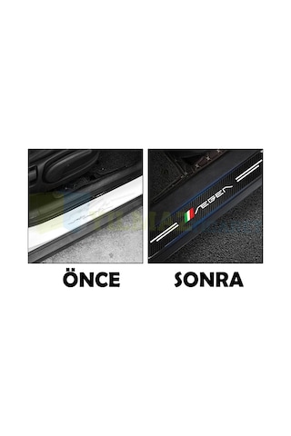 Fiat Egea Karbon Kapı Eşiği Koruma Oto Sticker Etiket 4 Parça