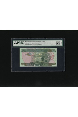 3 Adet Solomon İslands Adaları 2 Dollars Seri Takipli Polymer Hybrid Pmg 65 Epq Gem Unc Çil P25 Nd