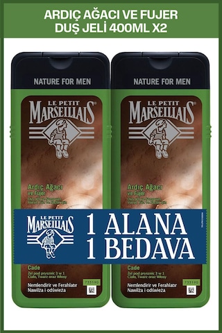 Le Petit Marseillais Men Ardıç Ağacı ve Füjer Duş Jeli 400 ml x2
