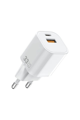 Wiwu Wi-g017 Cube Serisi Type-c Pd & Usb-a Gan Tech Pd Hızlı Şarj Mini Şarj Başlığı 33w Beyaz