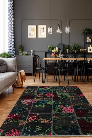 Efes 2302 Patchwork Yumuşak Doku Leke Tutmayan Modern Halı Kilim Çok Renkli