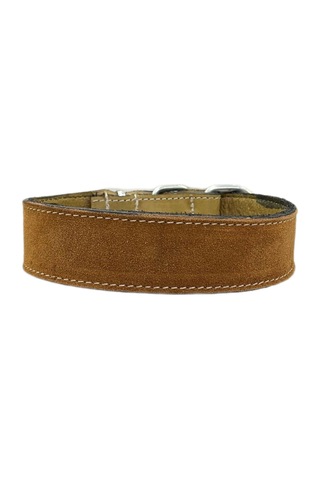 Lnleather El Yapımı Vaketa Deri Taba Orta Irk Köpek Tasması 60 CM Taba