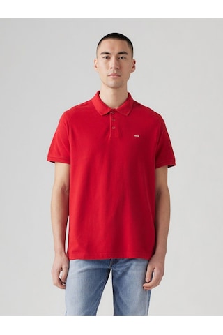 Levi's Erkek Kısa Kol Polo Yaka T-shirt - Günlük & Minimalist Kırmızı