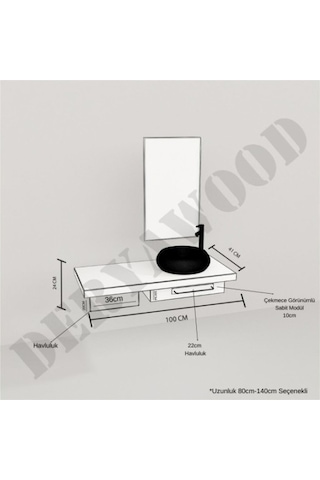 Deryawood  Genüs Ahşap Banyo Rafı 40*80*76 Açık Ceviz Çok Renkli